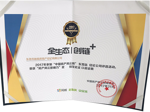 2017房产风云影响力