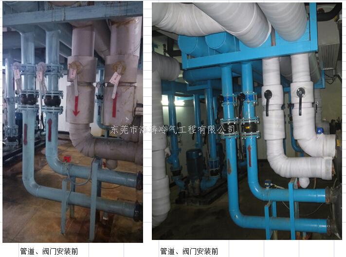管道阀门改造安装前后