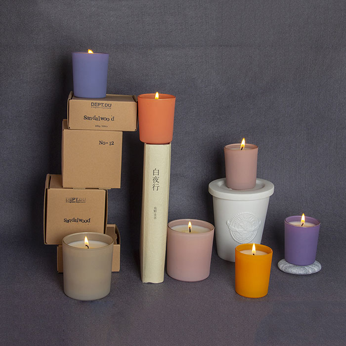 磨砂单色系列玻璃杯蜡烛