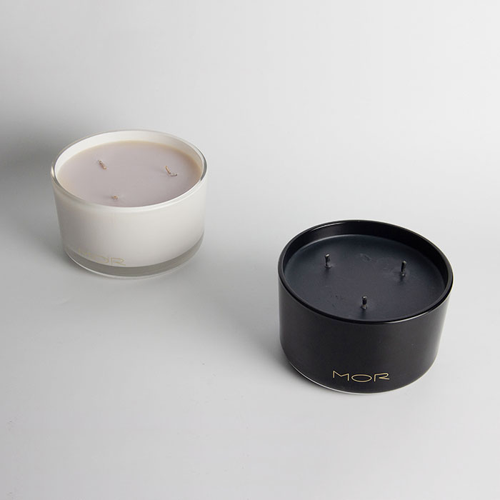 三芯喷漆烫金玻璃杯蜡烛