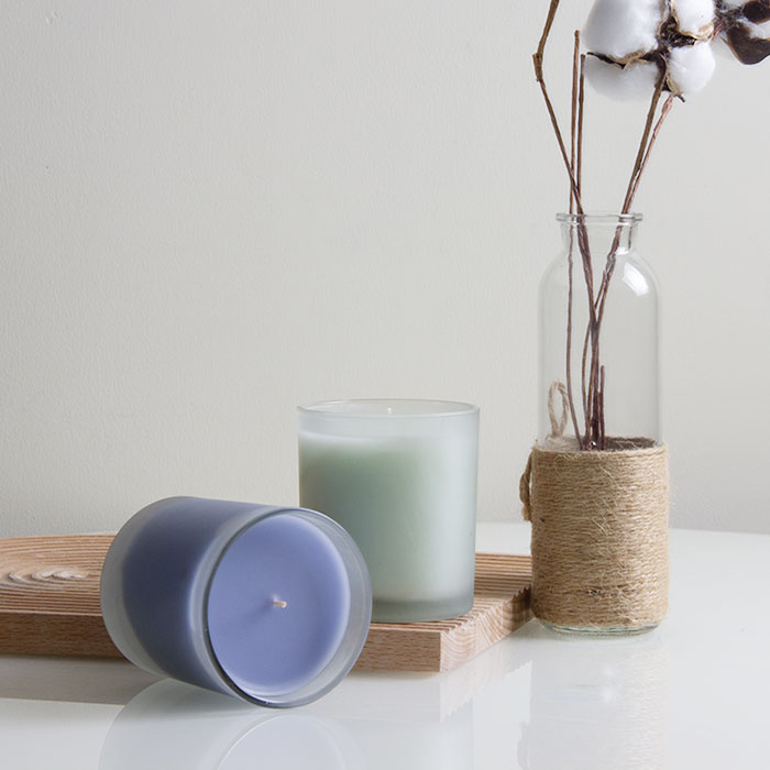 半透磨砂效果玻璃杯蜡烛