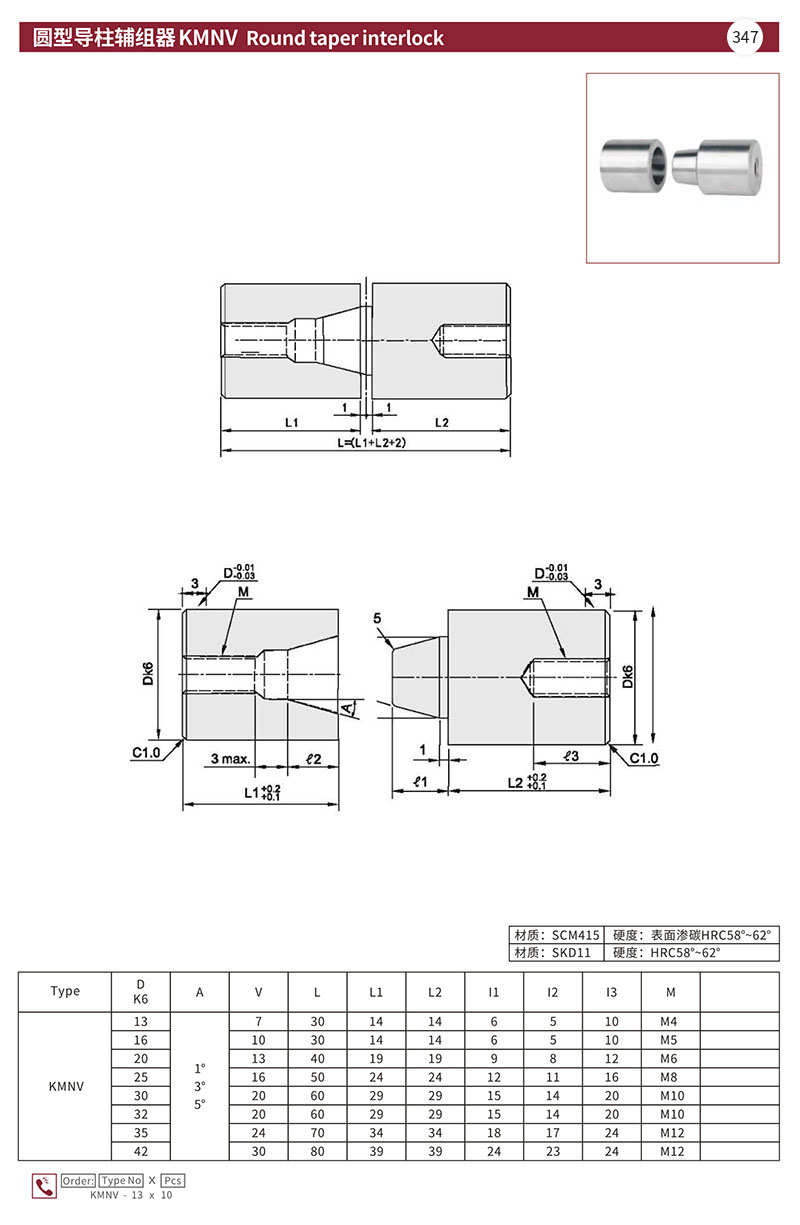 圆型导柱辅组器 KMNV