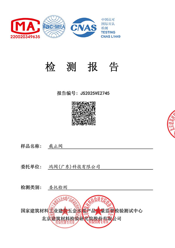 截止阀检测报告