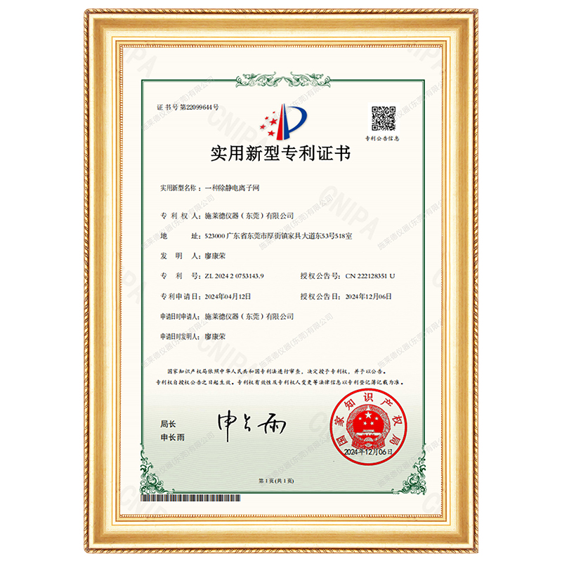 离子网专利证书