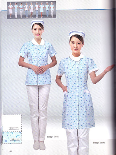 龟背竹图案护士服定制