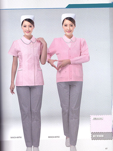 粉灰色护士服定制