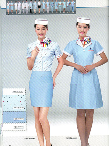 蓝色护士服定制