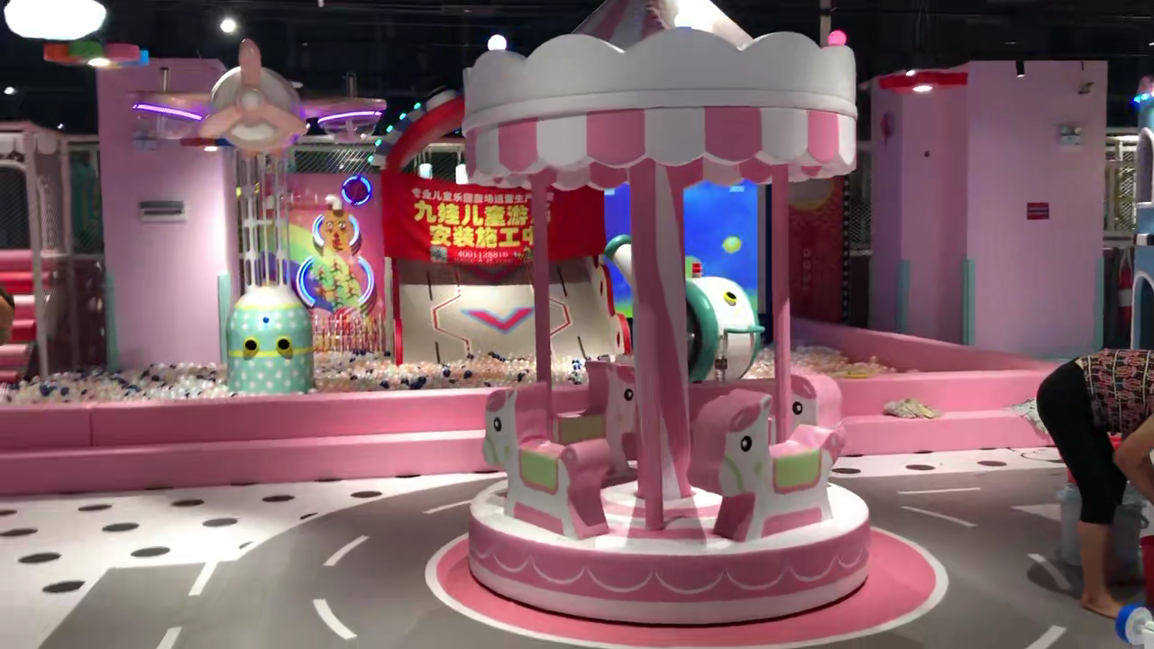 广东惠州天益城350平方，儿童乐园安装视频