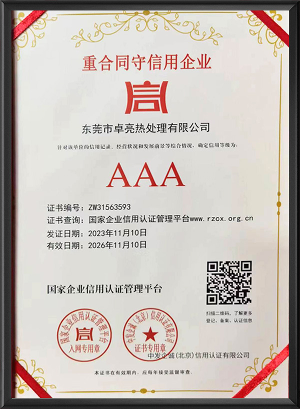 重合同守信用企业