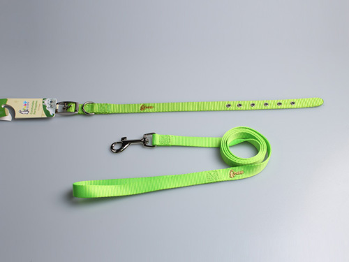 亚博 宠物尼龙颈圈+拉带  绿色