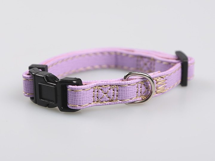 亚博 真皮宠物颈圈 粉色