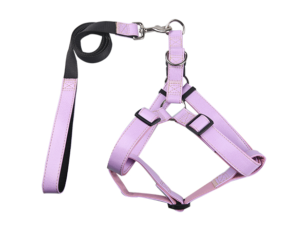 拉绳胸背带套装 pu皮紫色