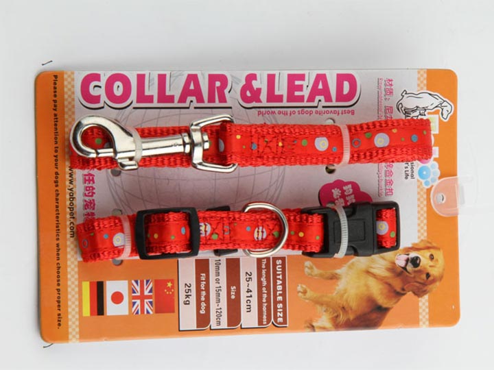 亚博 尼龙缎带颈圈配拉带