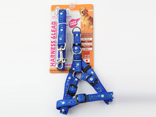 亚博 尼龙缎带胸背带 配拉带 深蓝