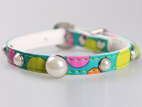 亚博 宠物颈圈 珍珠装饰