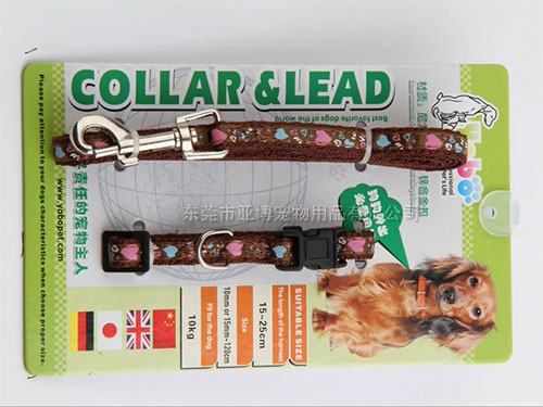 亚博 尼龙段颈圈配拉带 