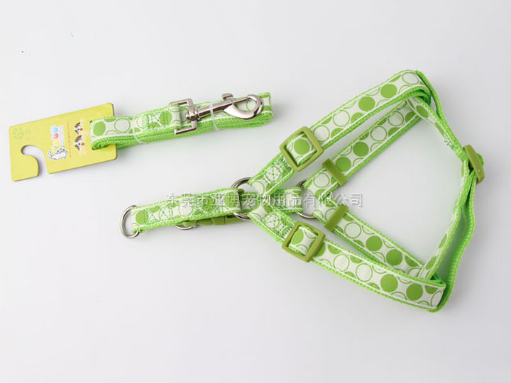 亚博 尼龙缎带胸背带配拉带