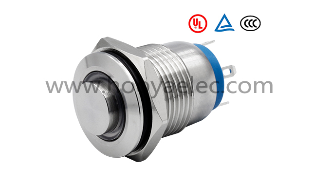 金属按键开关 HY-16B 高头环形引脚 16mm