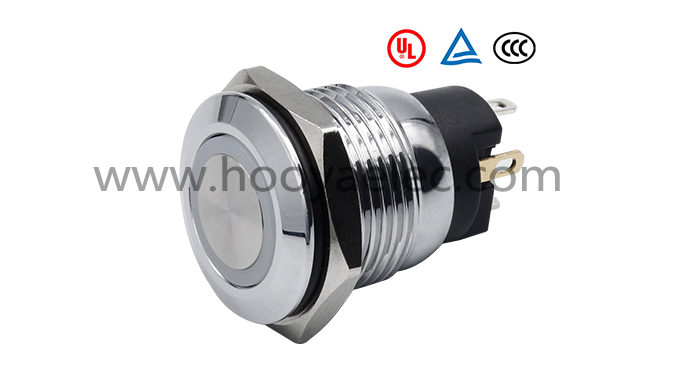 金属按键开关 HY-16E2 平头环形 16mm