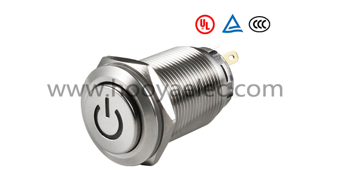 金属按键开关 HY-19A 加长螺纹高头电源 19mm