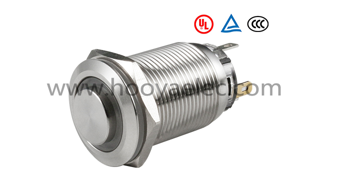 金属按键开关 19A 加长螺纹高头环形 19mm