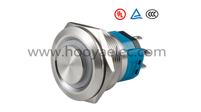 金属按键开关 HY-22H 高头环形 22mm