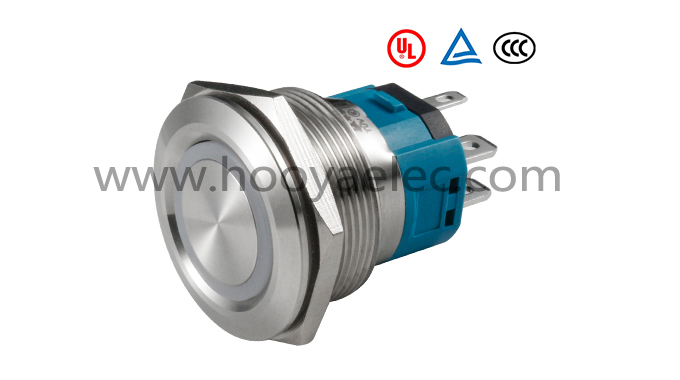 金属按键开关 HY-22H 平头环形 22mm