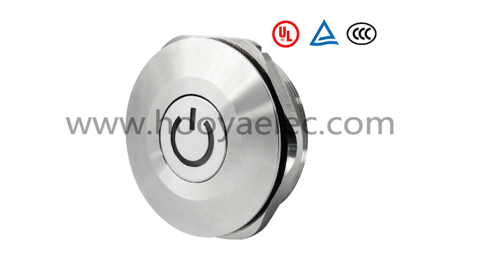 金属按键开关 HY-40A 平头电源 40mm