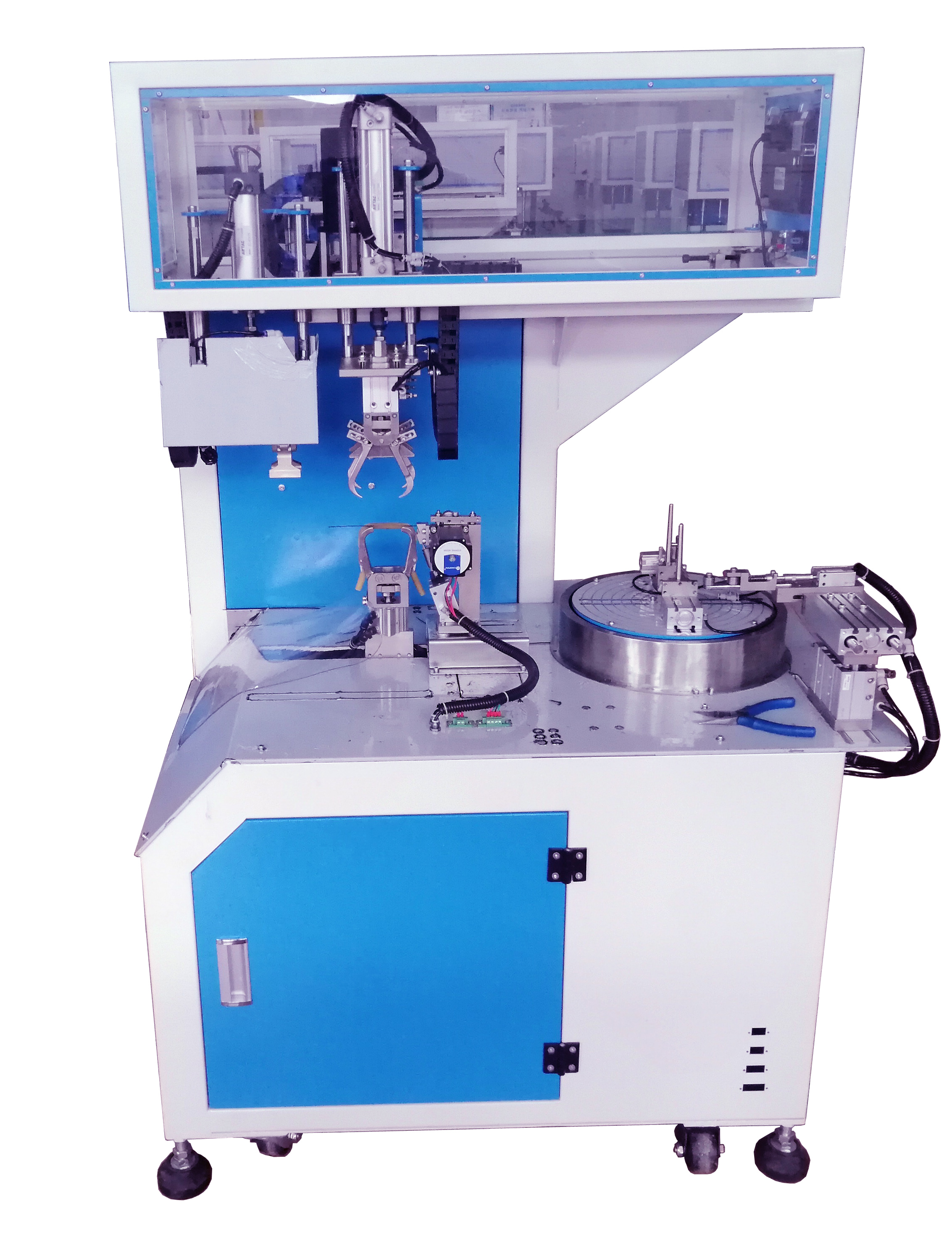 电话线两端有磁环轻松绕线扎线，师傅就是师傅分分钟调好