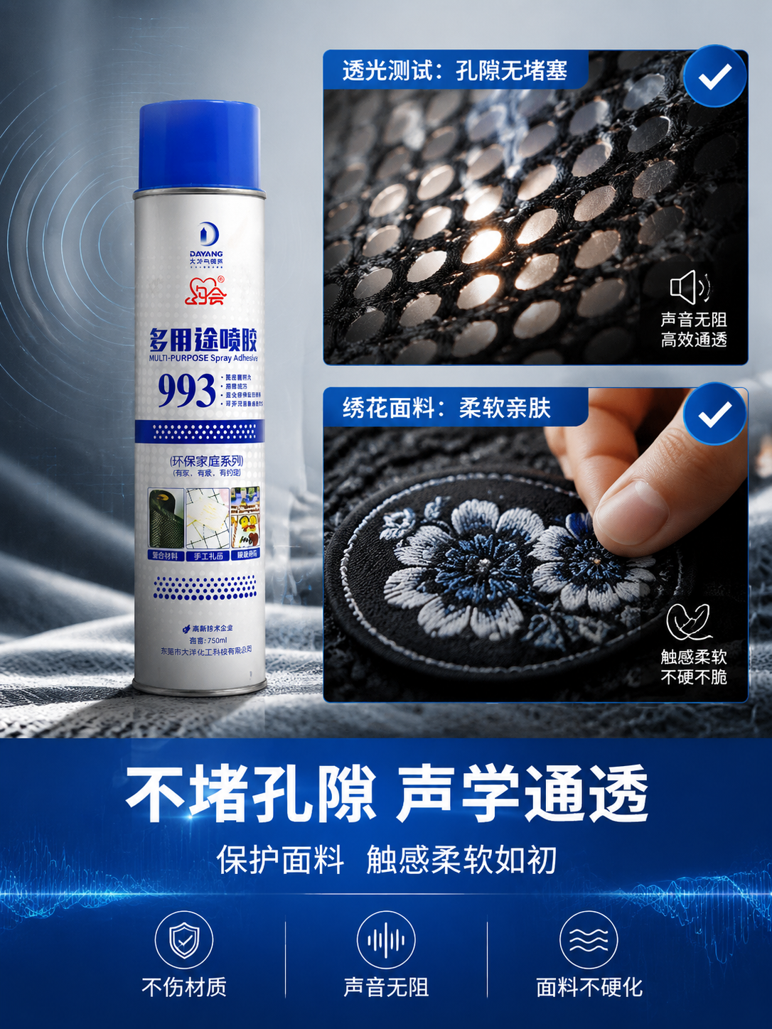 约会993多用途喷胶可以用在电脑绣花