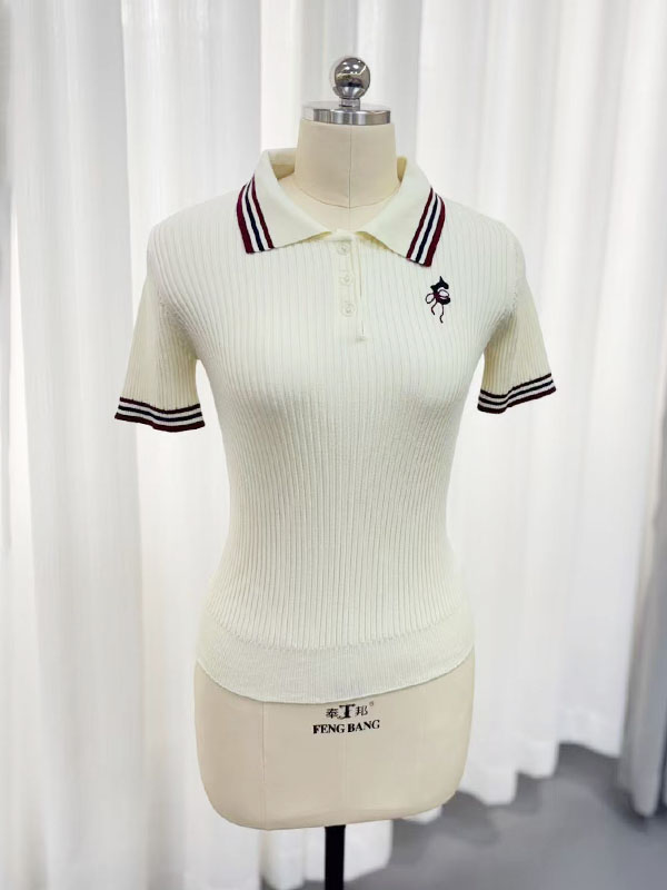 针织短袖POLO衫女款
