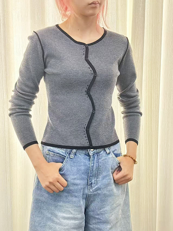 咖色长袖打底衫上衣