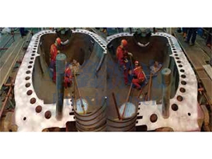 高中压外缸结合面激光熔覆修复中探伤