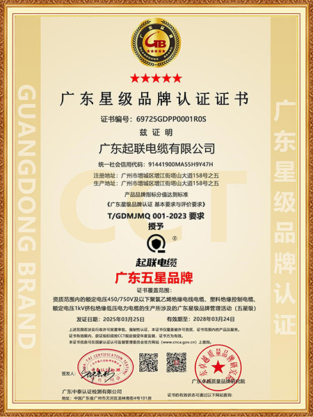 星级品牌证书