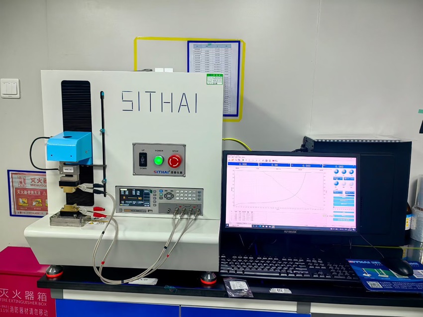 导电泡棉压缩电阻测试仪走进昆山客户工厂