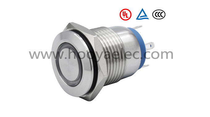 金属按键开关 HY-16B 平头环形 16mm