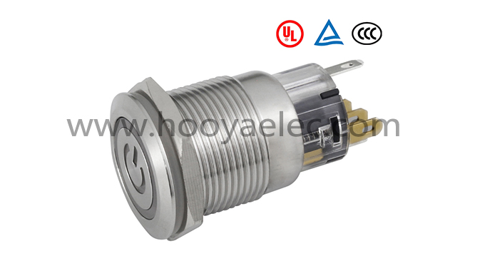 金属按键开关 HY-19A 环形加电源 19mm