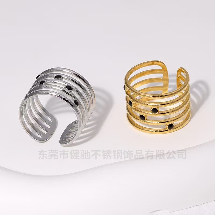镶钻开口戒指