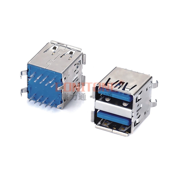 USB 3.0 AF双层立式直插DIP H=14.88mm