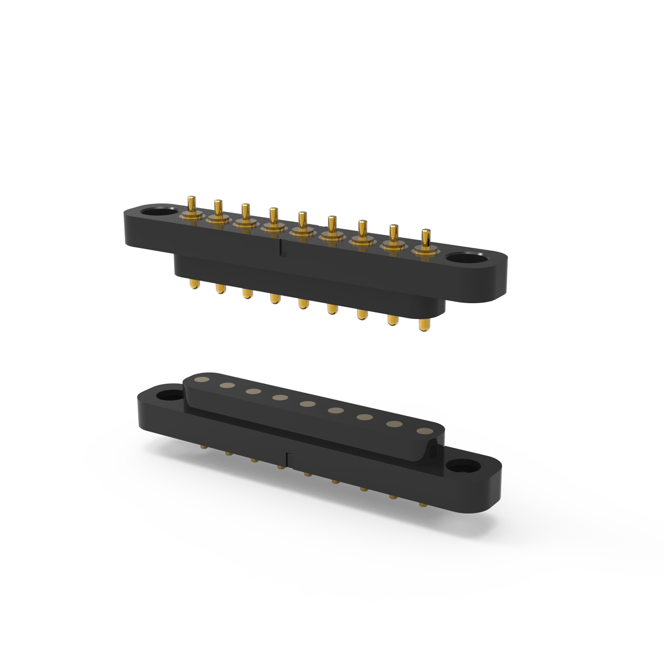 4.0间距9PIN弹簧针连接器定位孔款