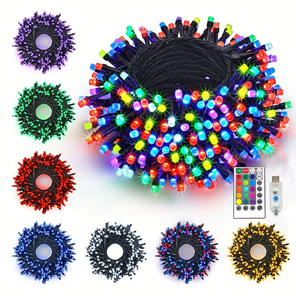 太阳能草帽灯串40灯