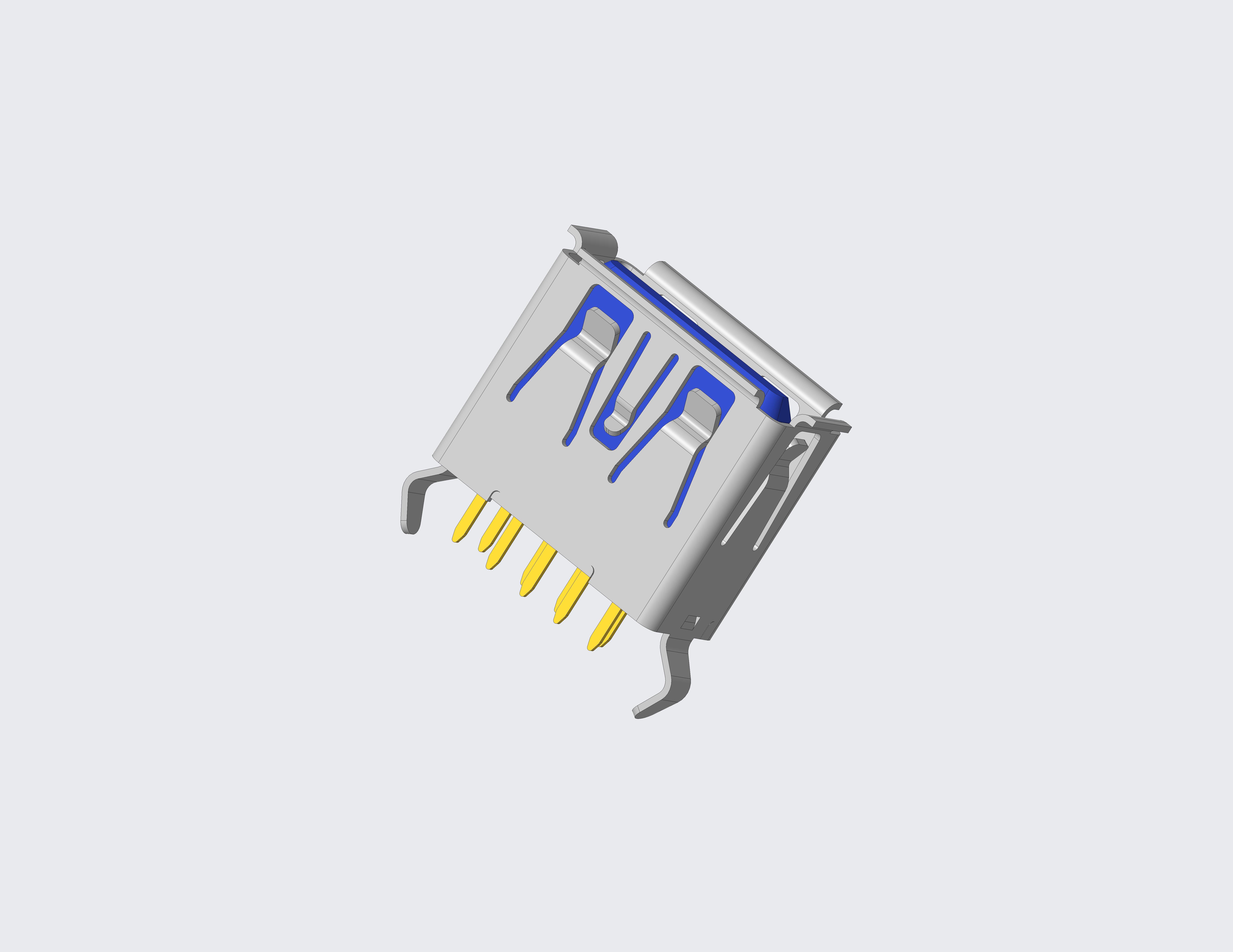 USB 3.0 AF DIP180 11.1 弯脚 卷边 端子长2.6