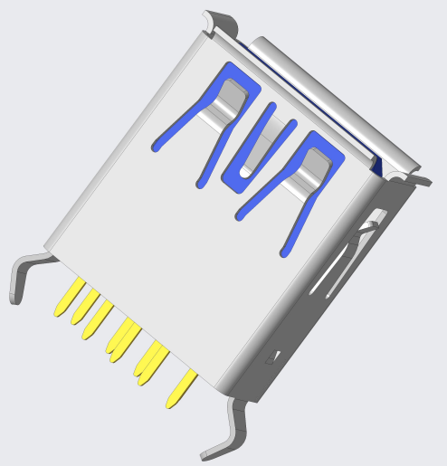 USB 3.0 AF DIP180 15.0 弯脚 卷边
