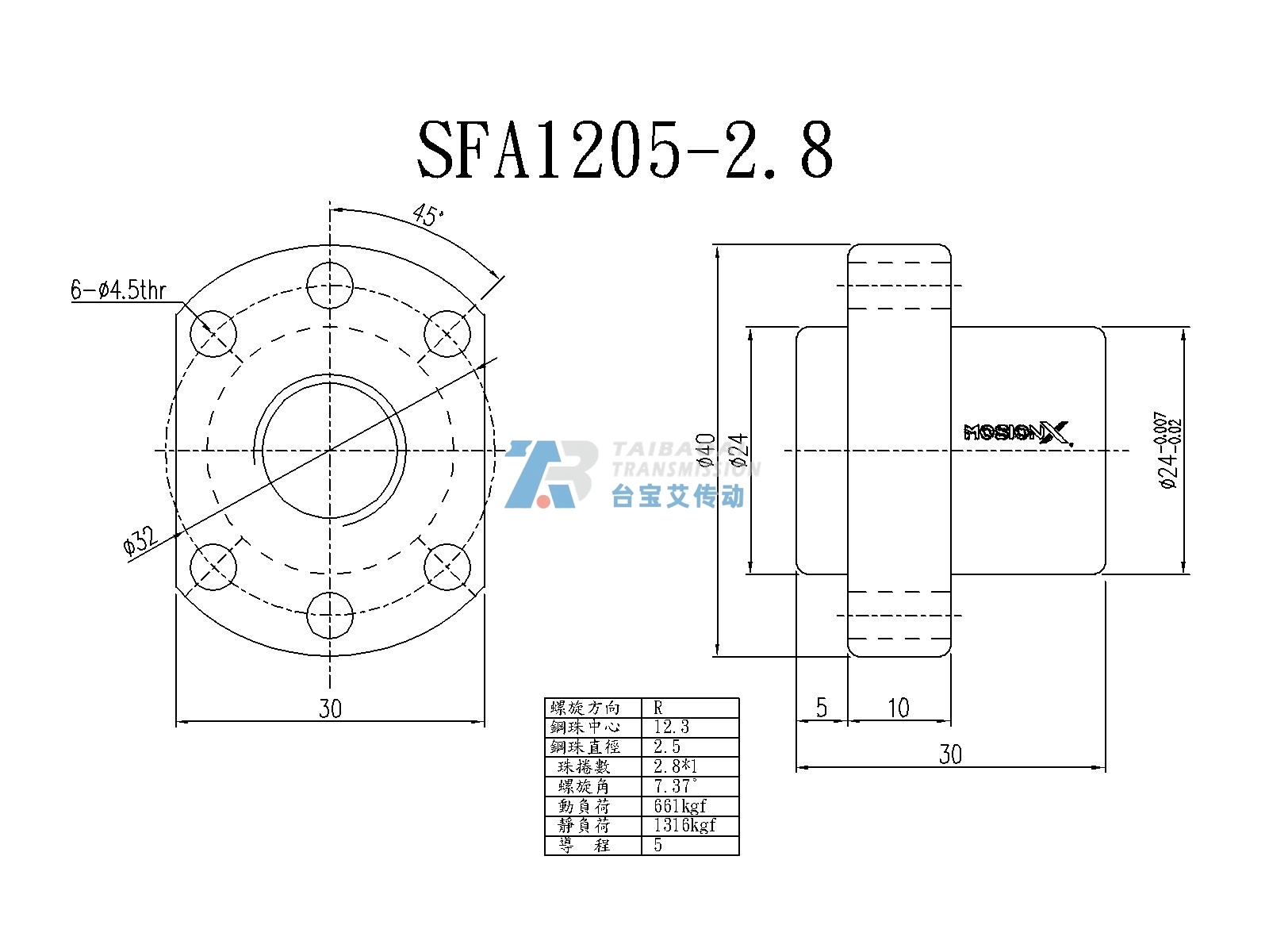 SFA1205-2.8 尺寸图