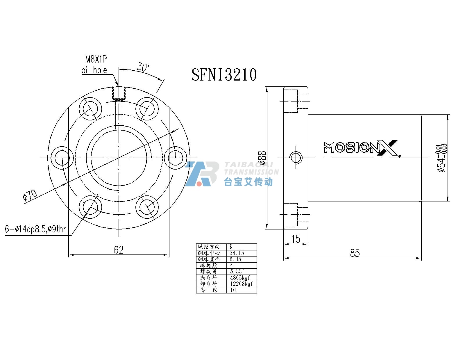 SFNI3210-4 尺寸图