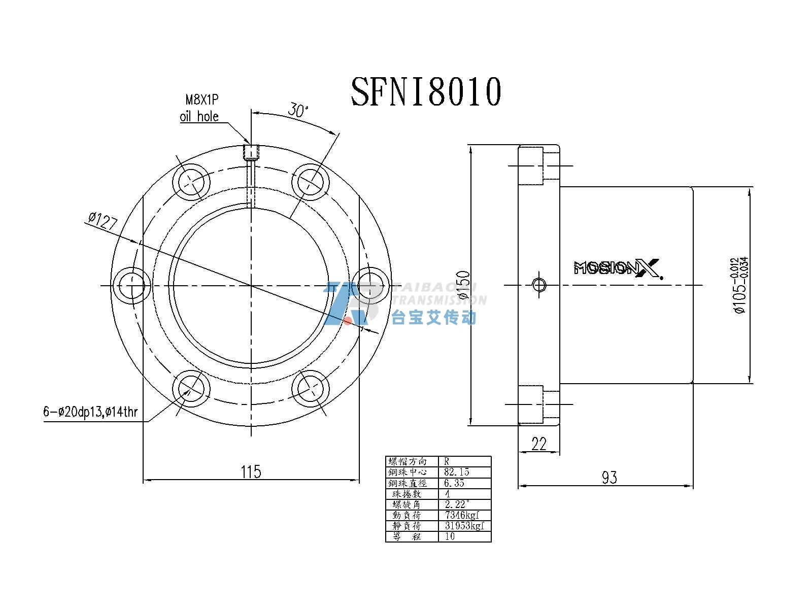 SFNI8010-4 尺寸图