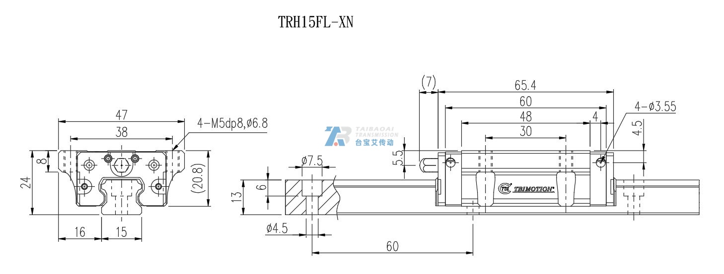 TRH15FL-XN 工程尺寸图