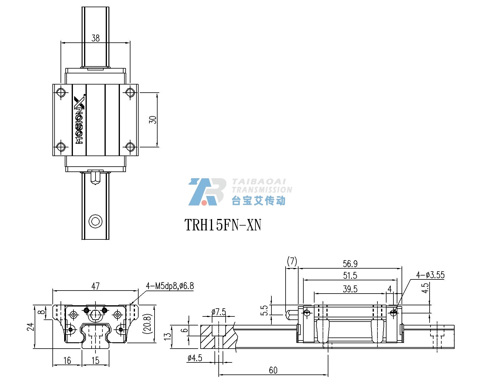 TRH15FN-XN 工程尺寸图