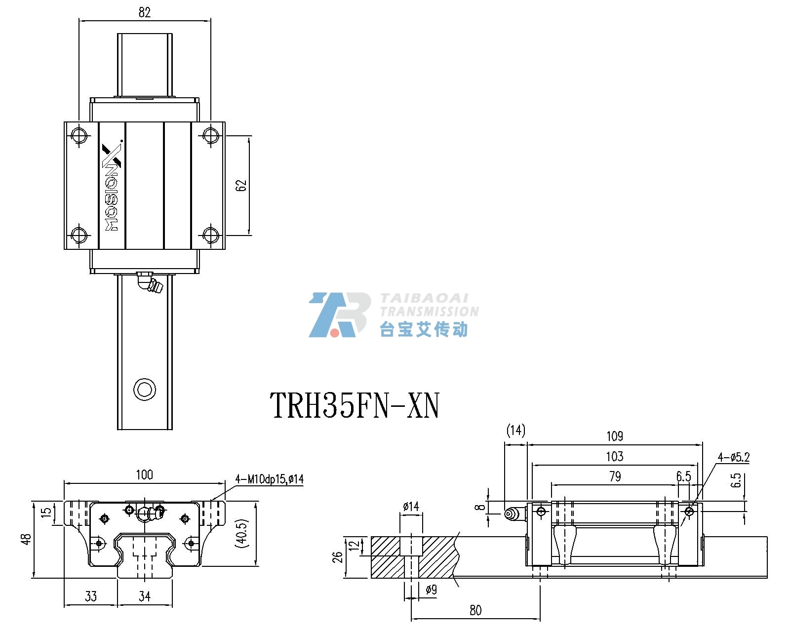 TRH35FN-XN 工程尺寸图