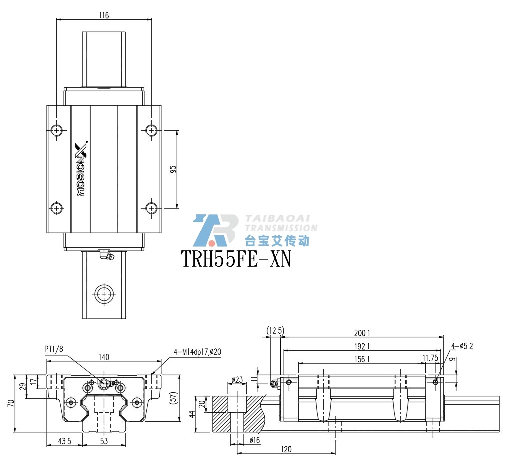 TRH55FE-XN 工程尺寸图